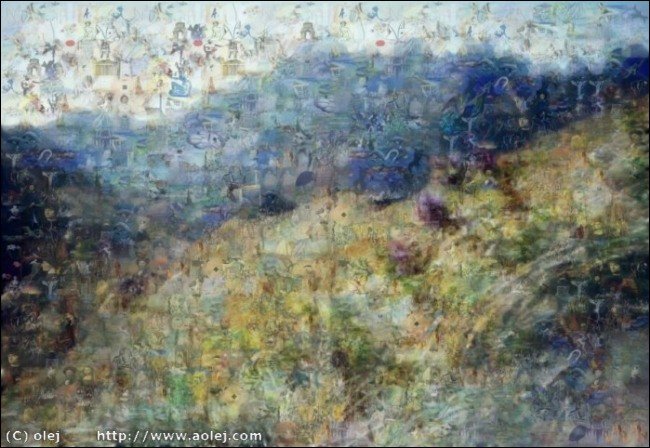 If you are enhanced user, you may setup options to produce many mosaic types. This is sample of mixed overlapped images.