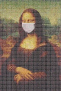 Mosaic Tile Design Mona Lisa face mask - Mosaic Creator
