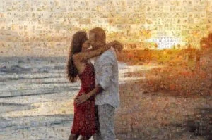 Photo mosaic of holiday picture