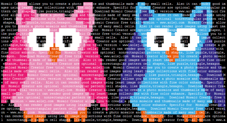Two owls - HTML text with color background - Mosaic Creator