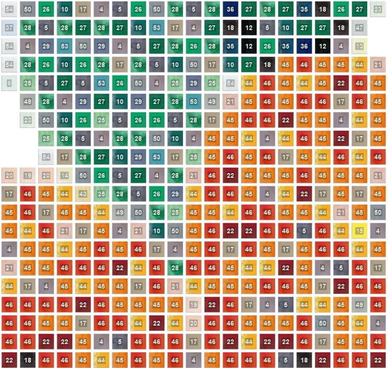 Tile mosaic with tile numbers