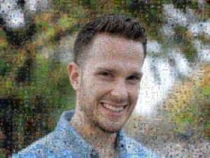 Photo mosaic of man model