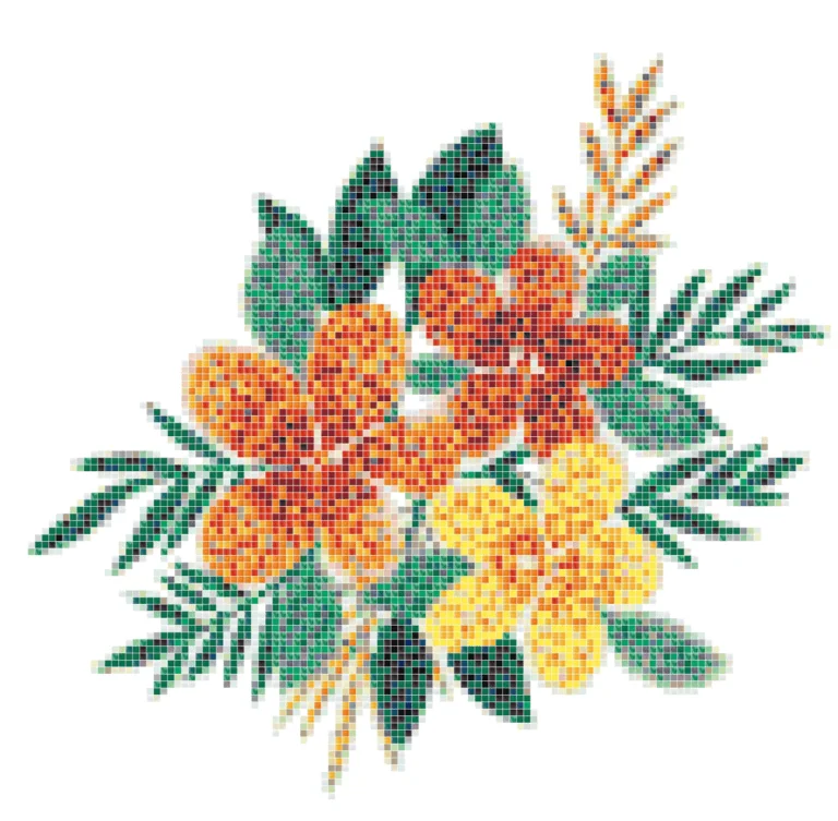 Flower tile mosaic