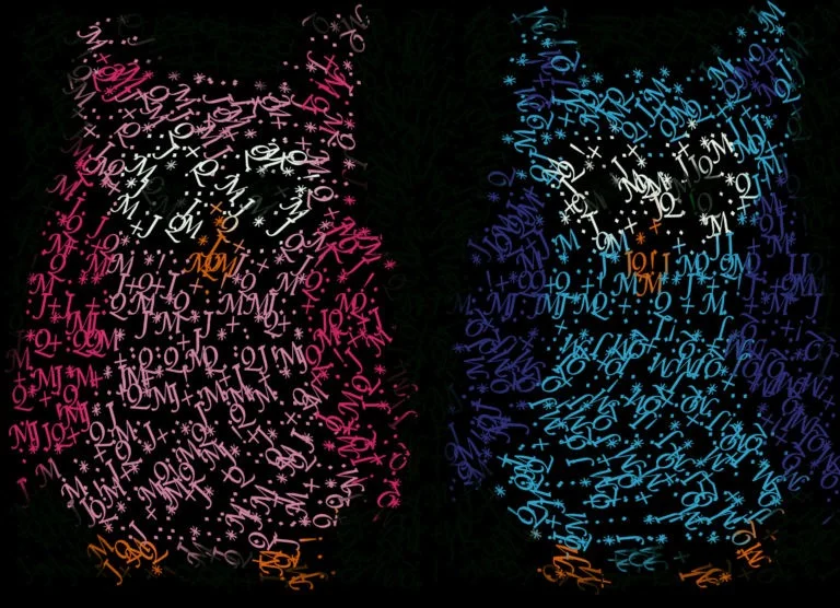 Two owls - ASCII ART graphics - Mosaic Creator