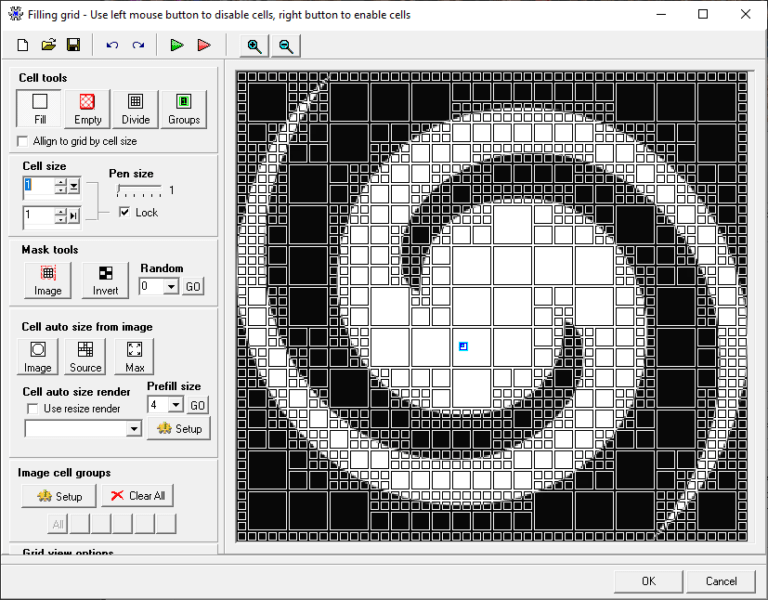 Mosaic Creator filling grid editor