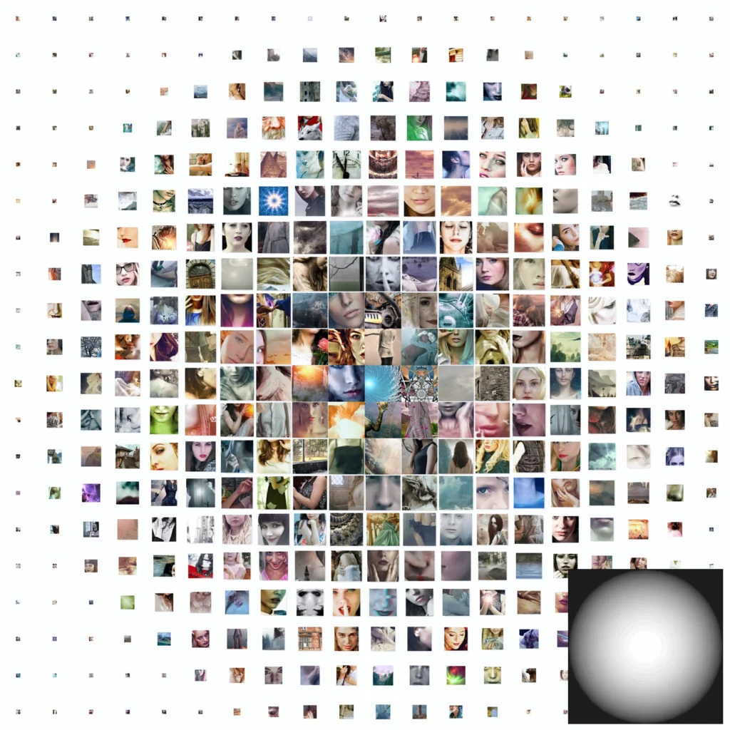 Sample photo collage with image size defined by image - Mosaic Creator