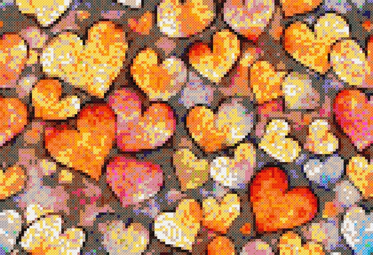 Fuse beads hearts mosaic