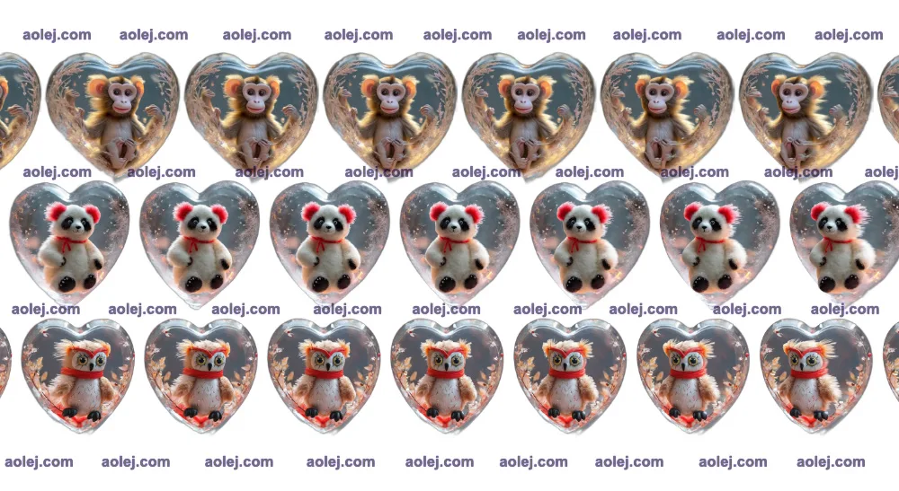 Object array stereogram - monkey, owl, bear - aolej.com