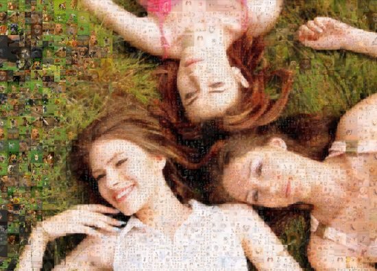 Photo mosaic of 3 sisters