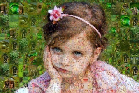 Photo mosaic software - Mosaic Creator - photo mosaic of the girl