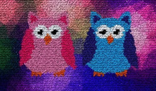 Color owl mosaic art – Mosaic Creator Color owl mosaic art - Mosaic Creator