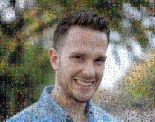 Photo mosaic of man model