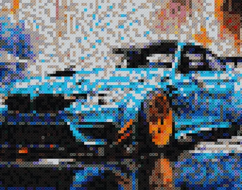 Photo bead mosaic of sport car created with Mosaic Creator