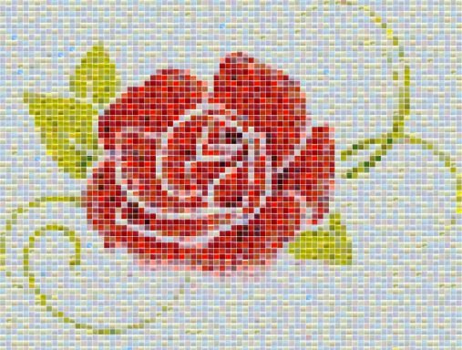 Rose tile mosaic design - Mosaic Creator